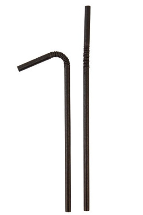 6mm Regular Flexi Black Paper Straw - Pk50 - TEM IMPORTS™