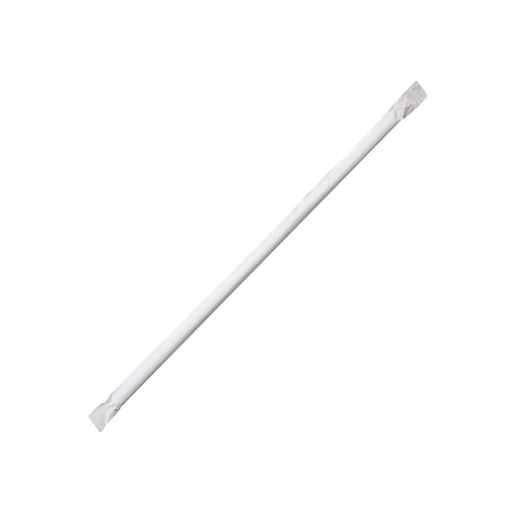 6mm Individually Wrap Regular White Paper Straw