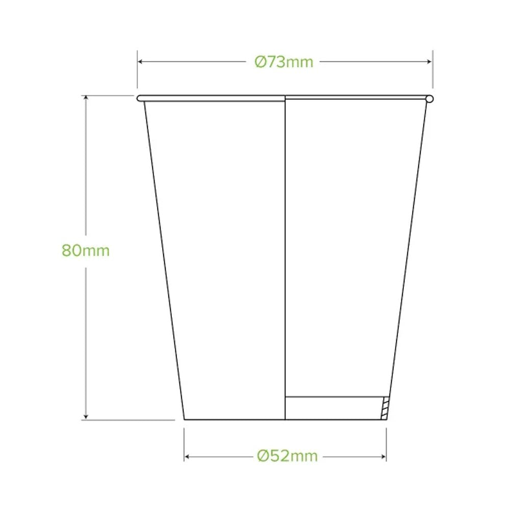 6oz/200mL (73mm) White Cold Paper Water BioCup - 1000/ctn - TEM IMPORTS™