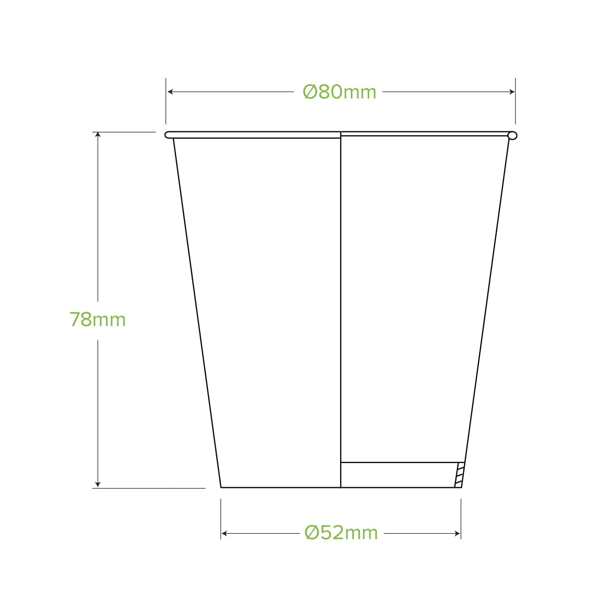 6oz/200mL (80mm) Green Cold Paper BioCup - 1000/ctn - TEM IMPORTS™