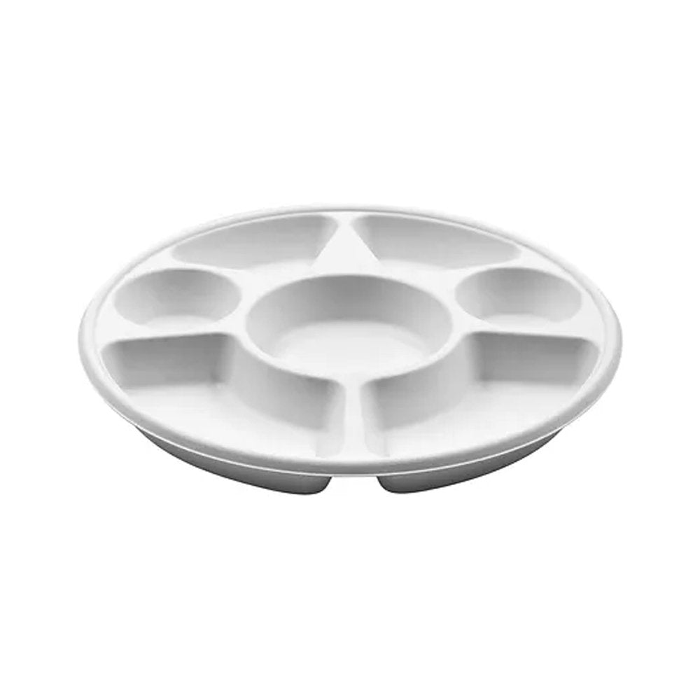 7 Compartment Round Sugarcane Tray - TEM IMPORTS™