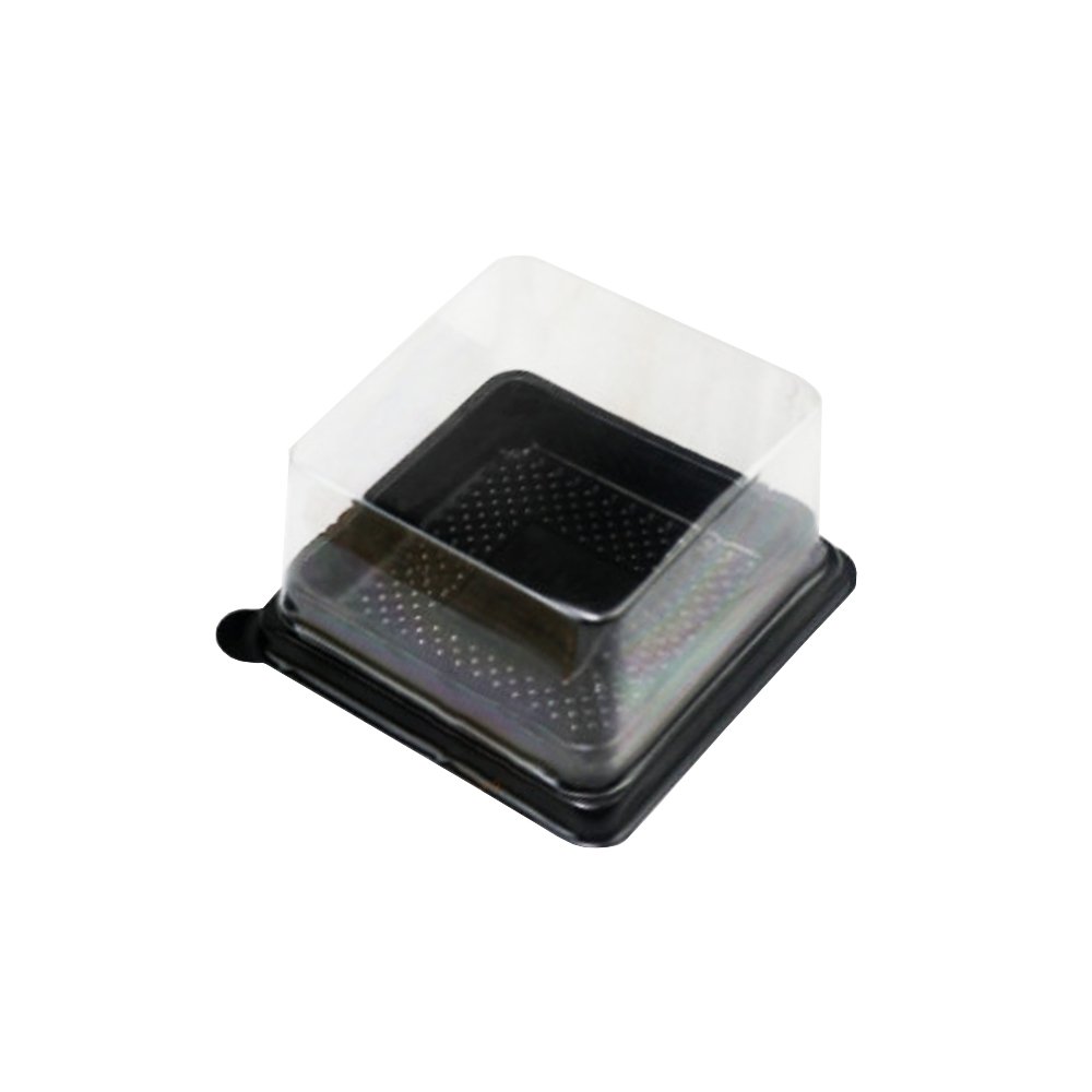 70x70mm Black Square Base With Clear Lid - TEM IMPORTS™