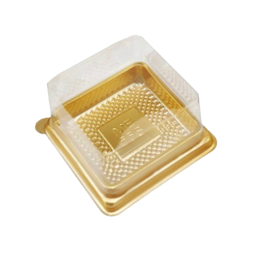 70x70mm Gold Square Base With Clear Lid - TEM IMPORTS™