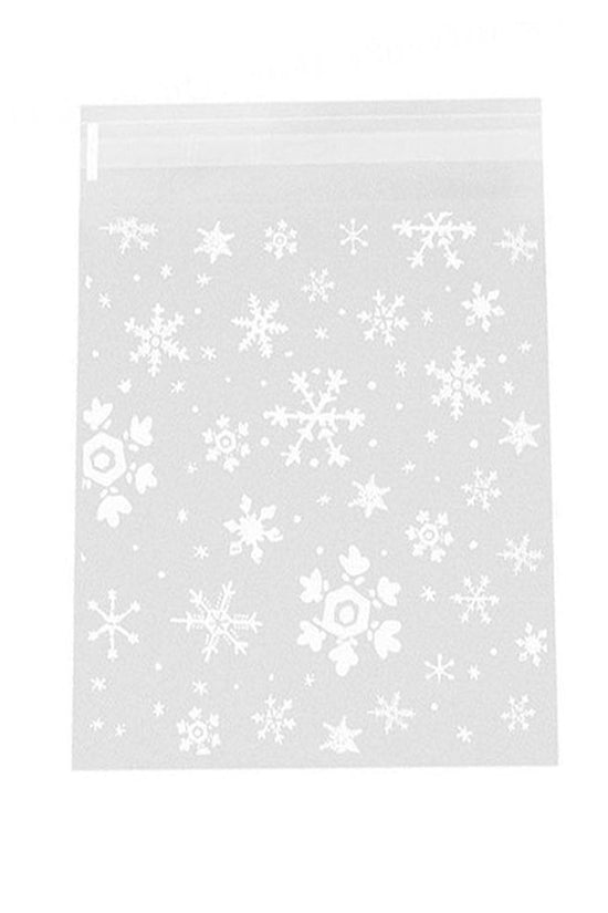 70x70mm Snowflakes Self Adhesive Sealing Bag-Pk100 - TEM IMPORTS™