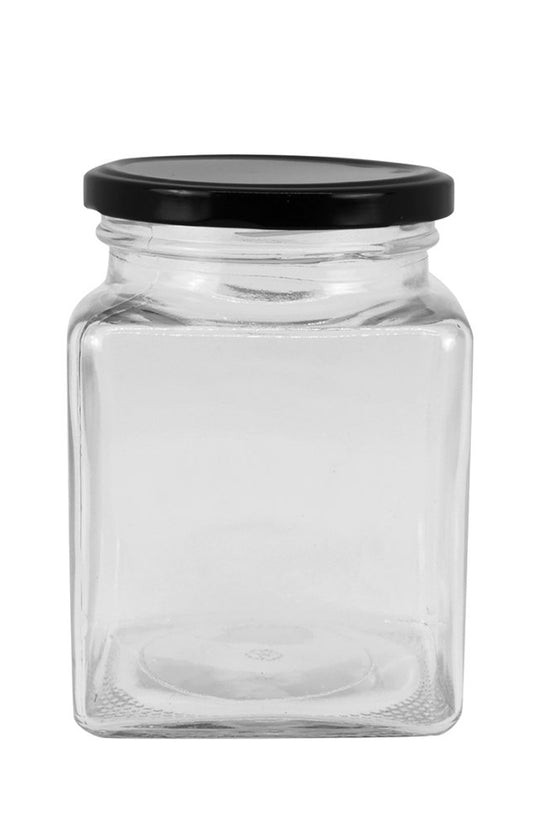 730mL Square Glass Jar With Metal Twist Lid - TEM IMPORTS™