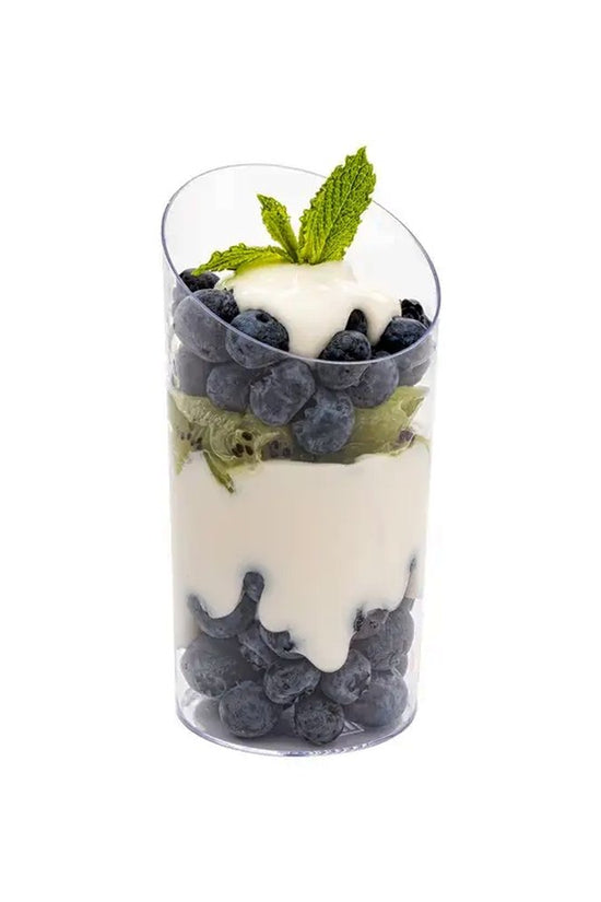 75mL Clear Mini Round Slanted Shape Cup - TEM IMPORTS™