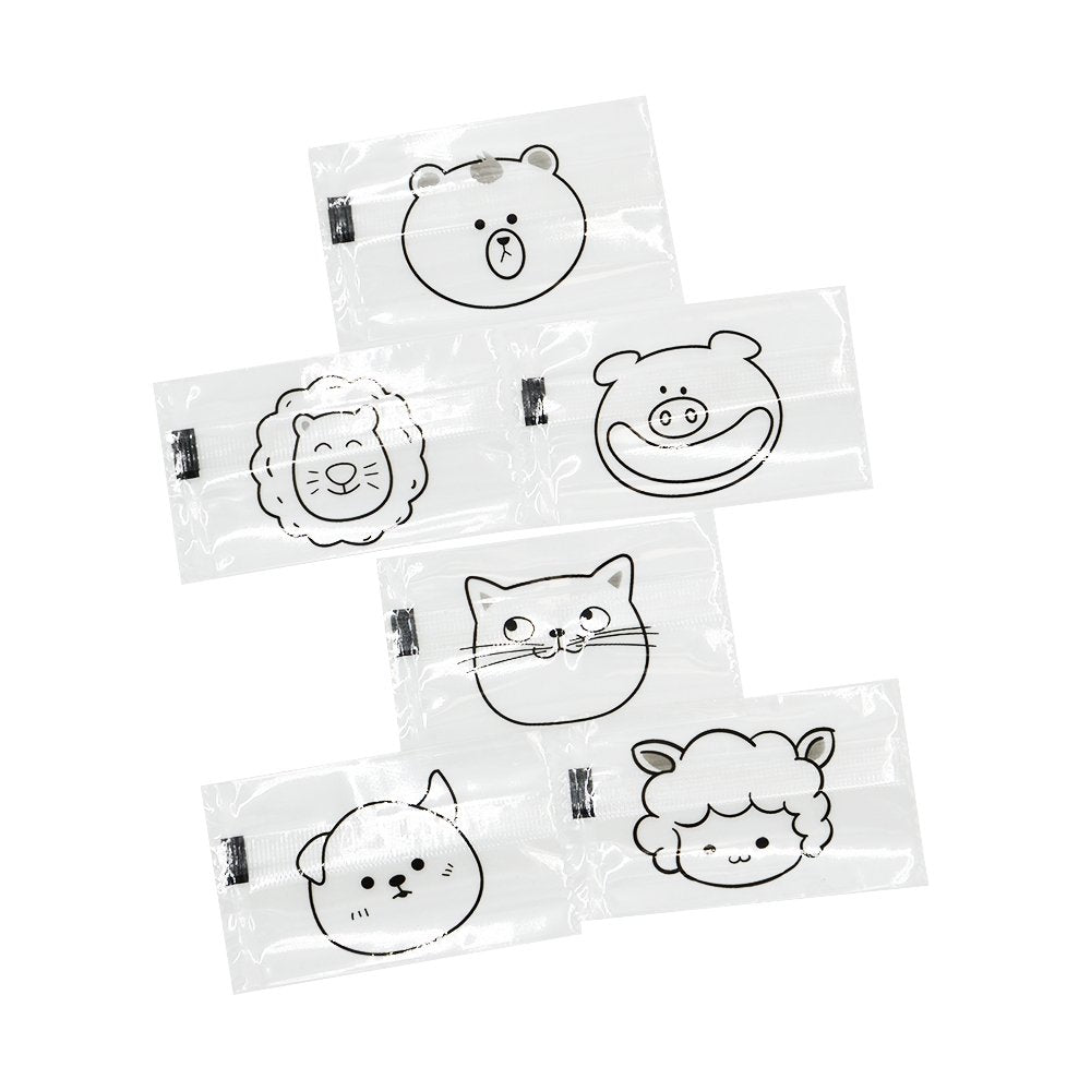 75x45mm Heat Seal Nougat Bags -Pk100-Animal Face - TEM IMPORTS™