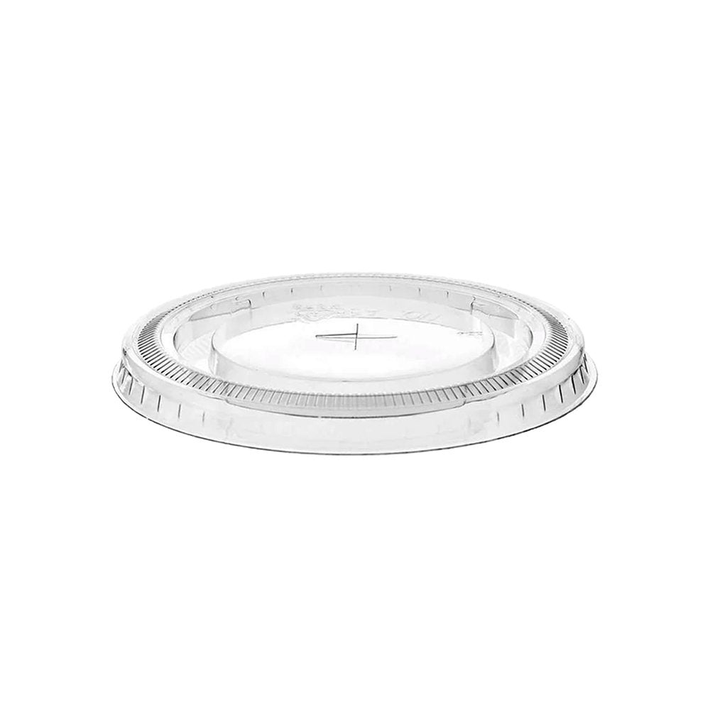 78mm Clear PET Flat Lid X Slot Hole - TEM IMPORTS™