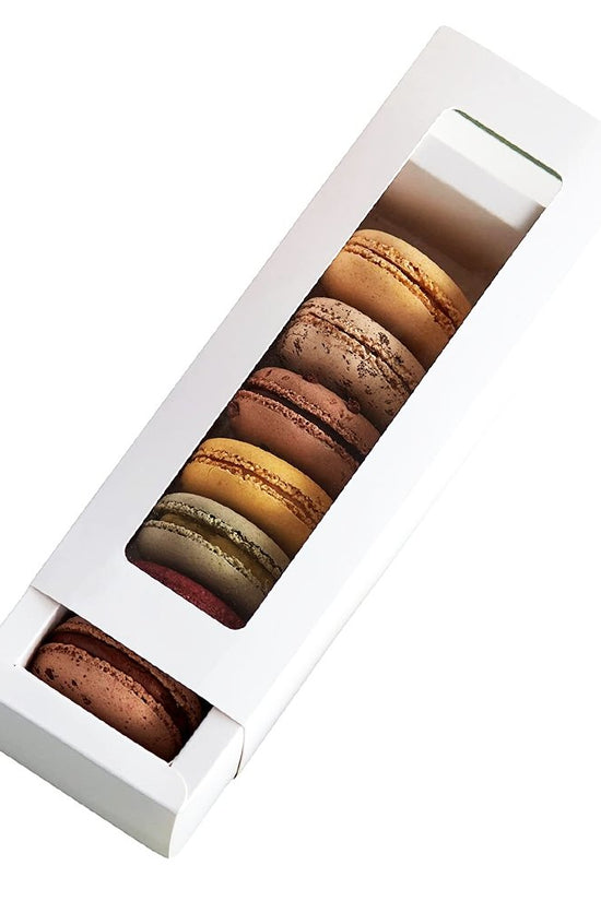 8 Macarons White Paper Box With Window - TEM IMPORTS™