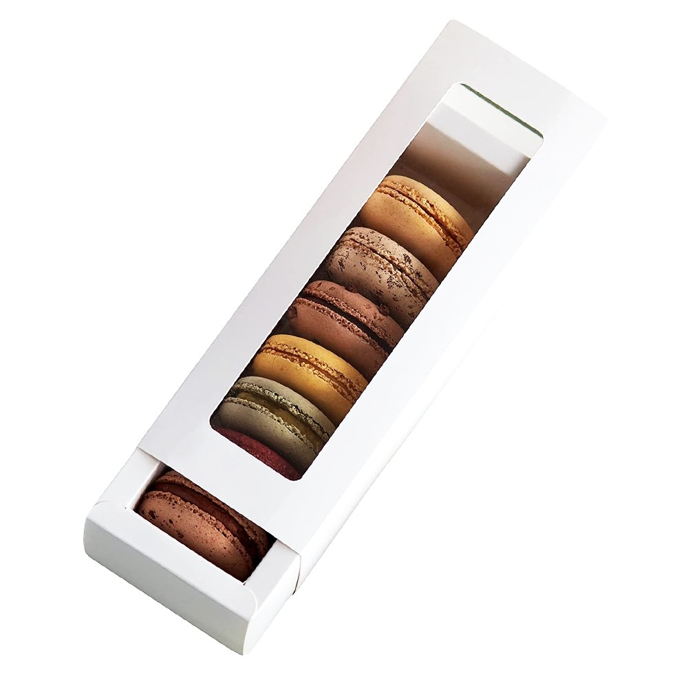 8 Macarons White Paper Box With Window - TEM IMPORTS™