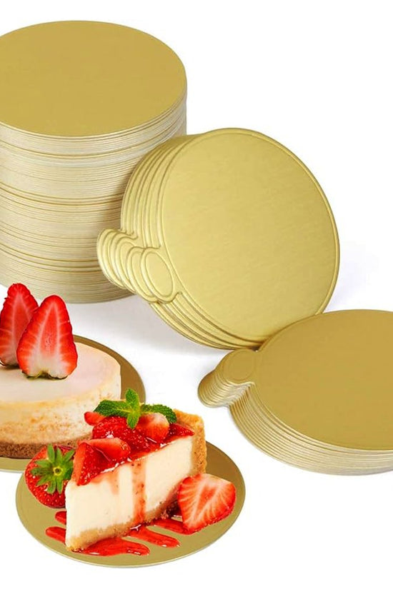 80mm Diameter Mini Cake Board Round Gold - Pack of 100 - TEM IMPORTS™