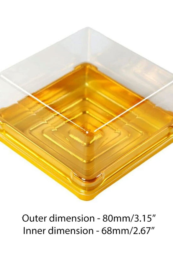 80x80mm Gold Square Base With Clear Lid - TEM IMPORTS™
