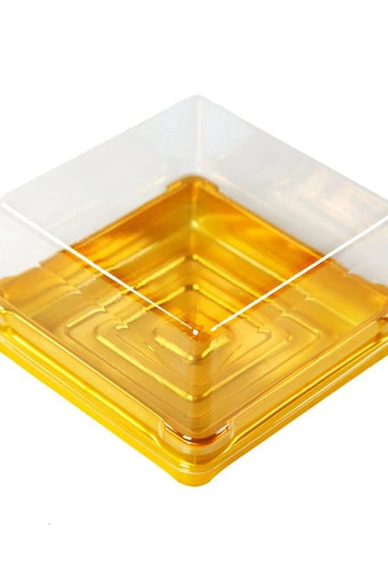 80x80mm Gold Square Base With Clear Lid - TEM IMPORTS™