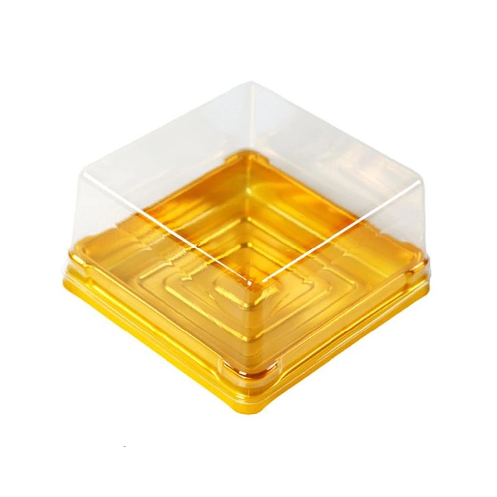 80x80mm Gold Square Base With Clear Lid - TEM IMPORTS™