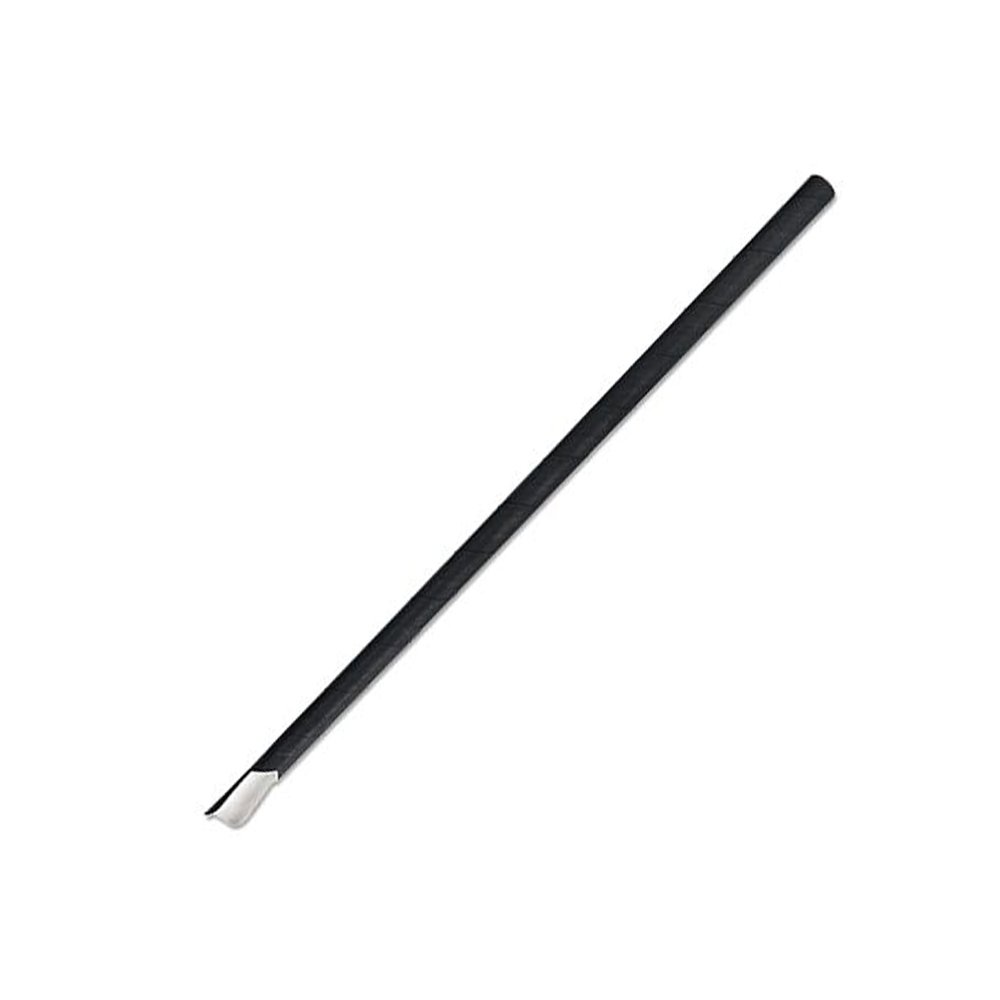 Paper Straw Spoon Black