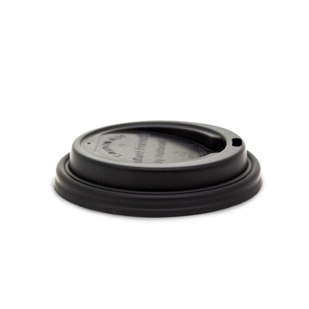 8oz/80mm CPLA Black Spout Hot & Cold Lid - TEM IMPORTS™