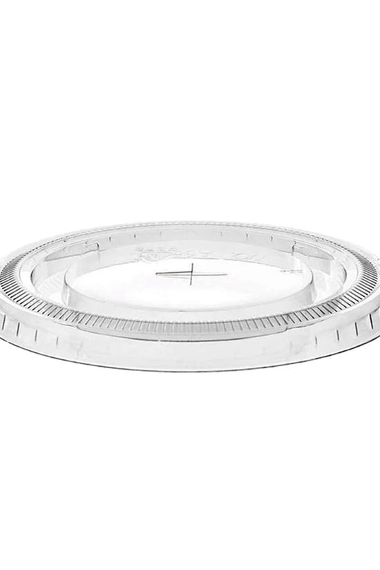 Clear PET 90mm Flat Lid X Slot Hole - Fits PET Cups
