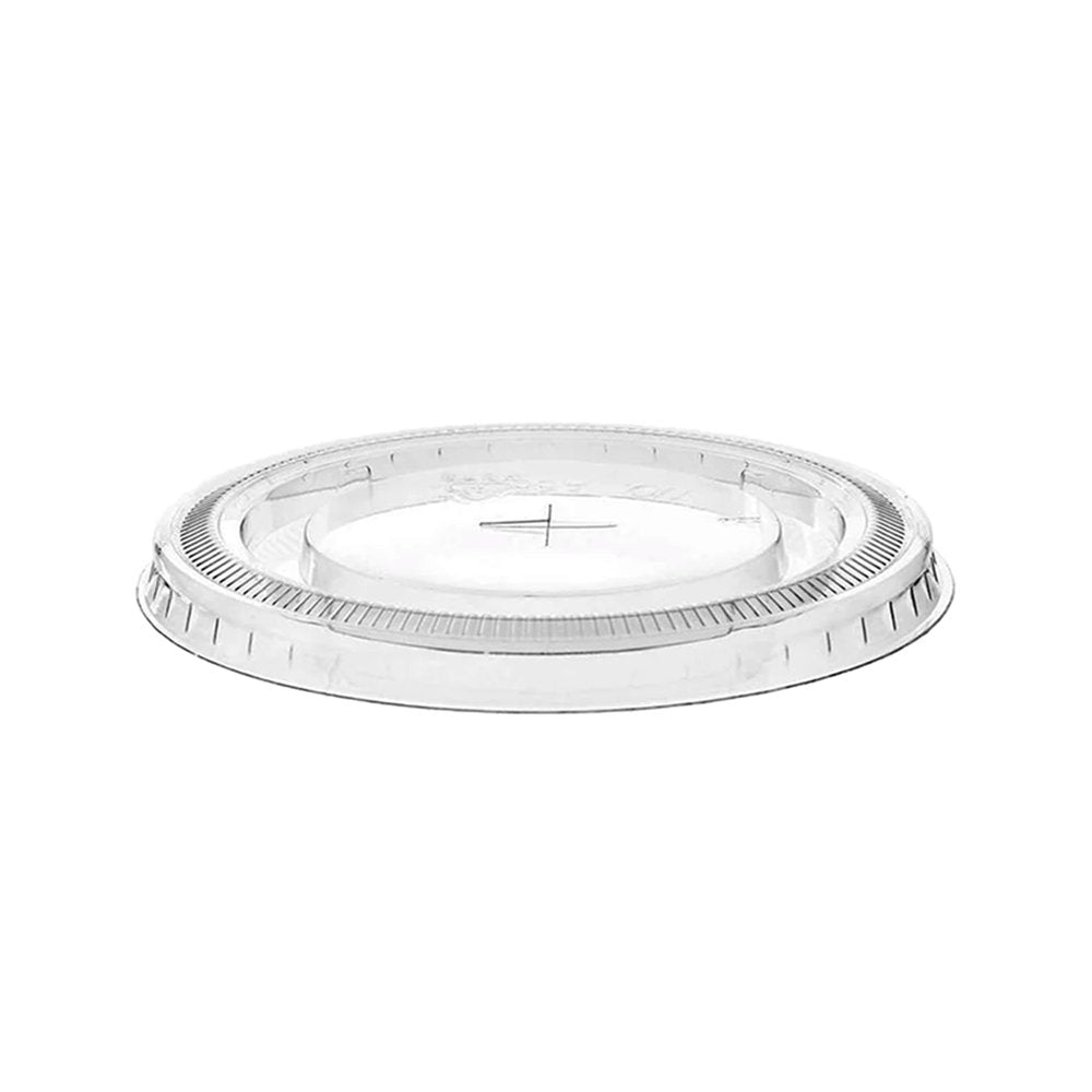 90mm Clear PET Flat Lid X Slot Hole - TEM IMPORTS™