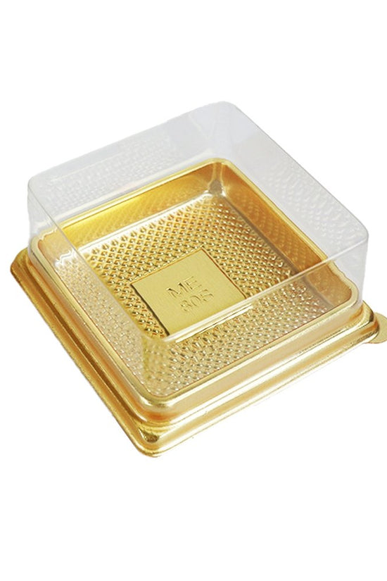 90x90mm Gold Square Base With Clear Lid - TEM IMPORTS™