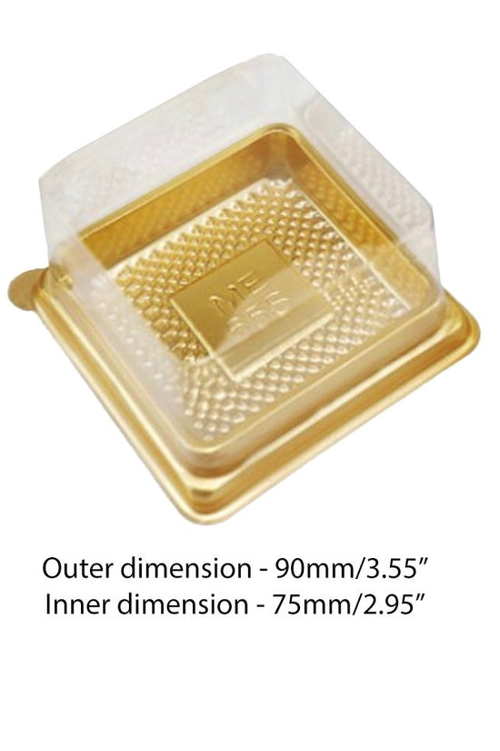 90x90mm Gold Square Base With Clear Lid - TEM IMPORTS™