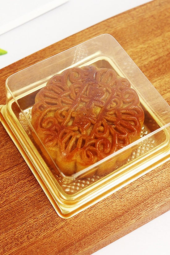 90x90mm Gold Square Base With Clear Lid - TEM IMPORTS™