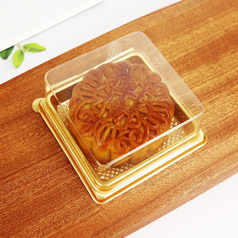 90x90mm Gold Square Base With Clear Lid - TEM IMPORTS™