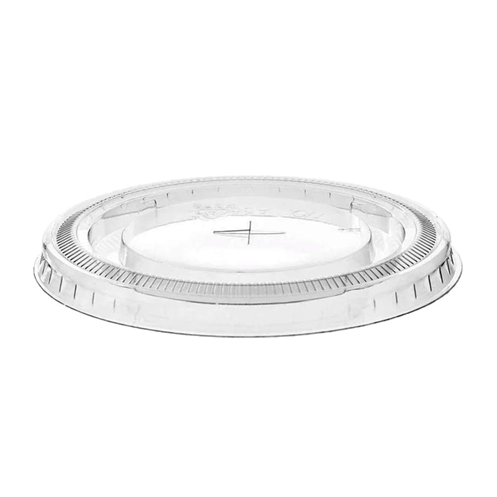 Clear PET (95mm Diameter) Flat Lid X Slot Hole