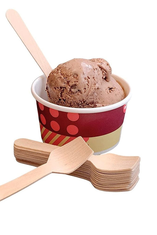 95mm Wooden Gelato Spade Spoon - Pk100 - TEM IMPORTS™
