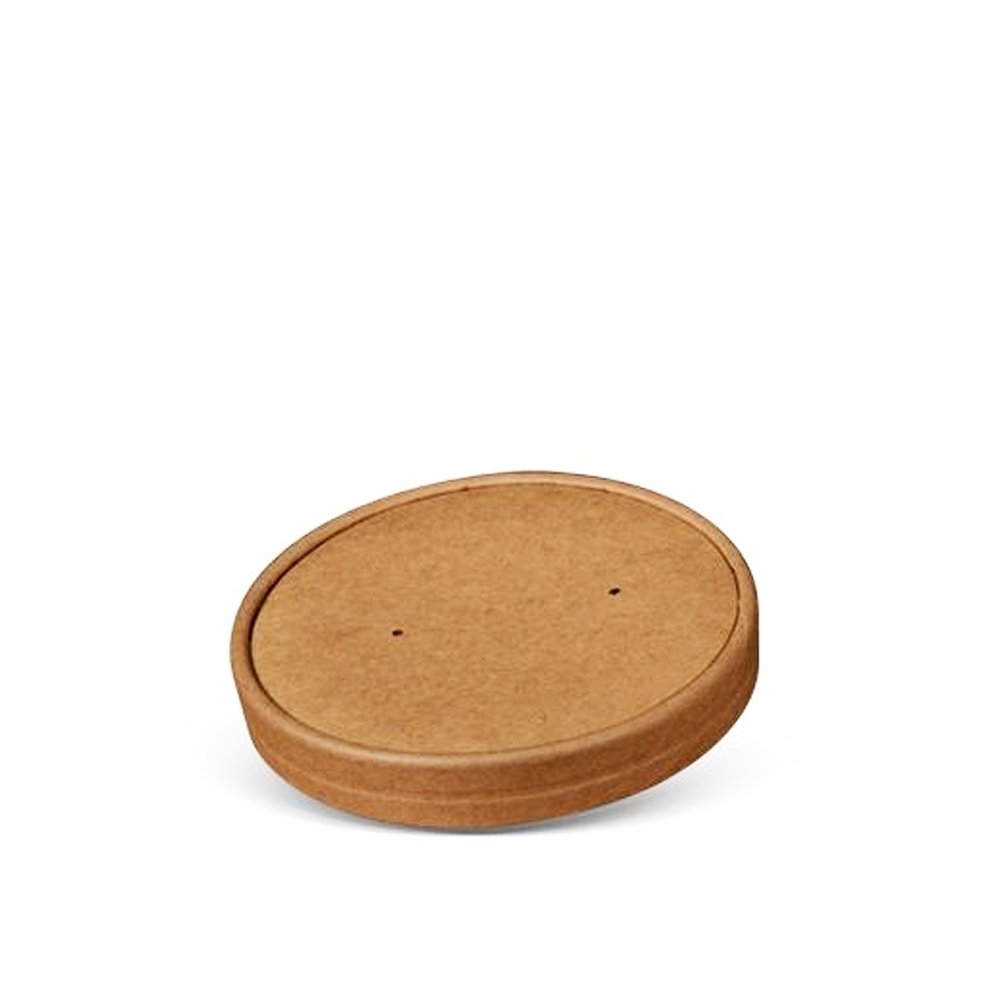 98mm PE Coated Kraft Paper Lid For 8/12/16oz Soup Cup