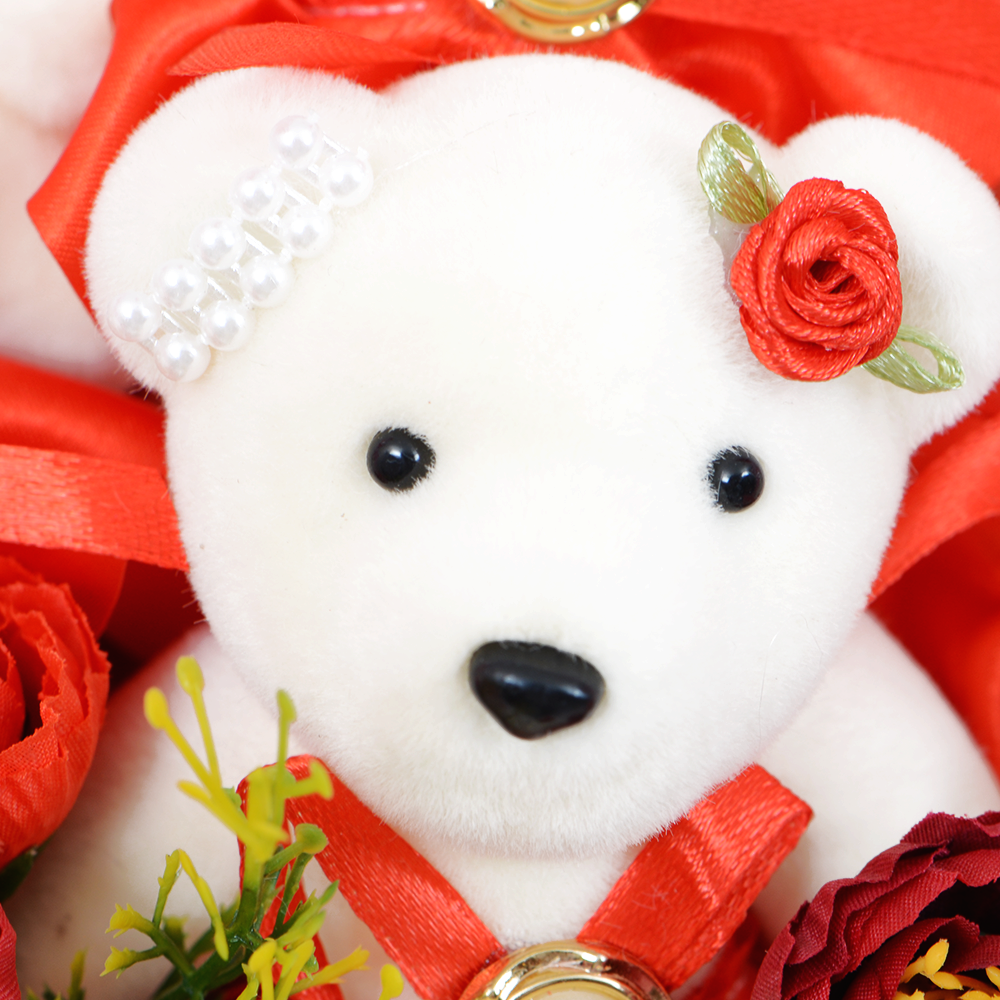 Cute Red Teddy Bear Bouquet