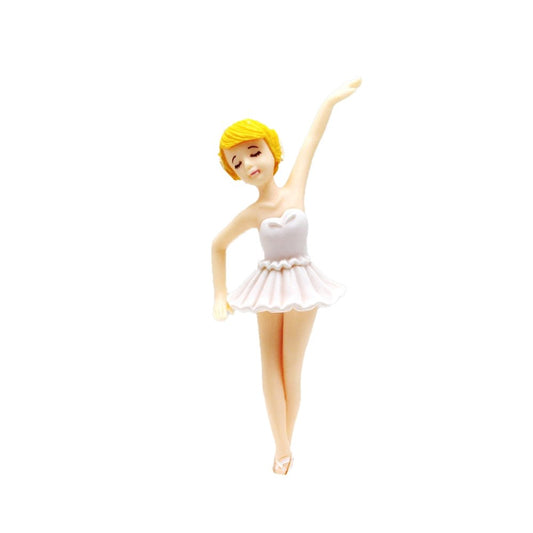 Balerina Dancing Girl With White Dress Cake Topper 