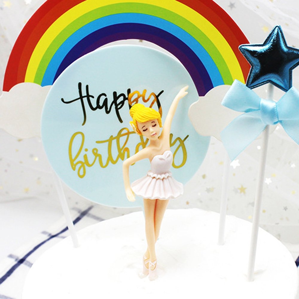 Happy Birthday Ballerinas Cake Topper - Arabesque Life