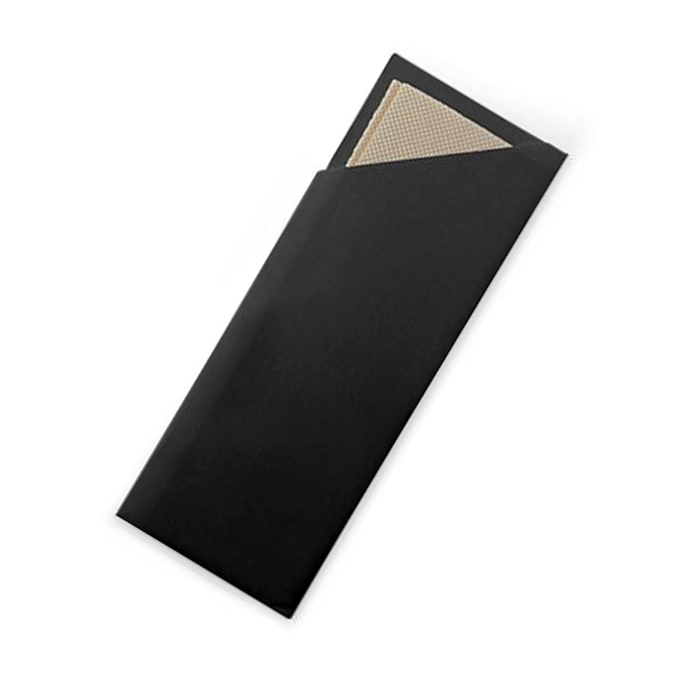 Black Cutlery Pouch With Bamboo Napkin - Pack of 100 - TEM IMPORTS™