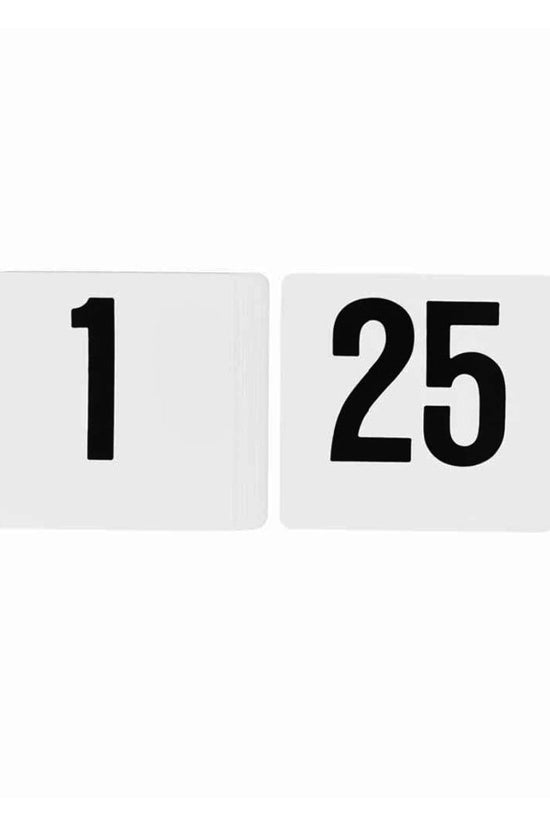 Black On White Table Numbers Plastic Set #1-25 - TEM IMPORTS™