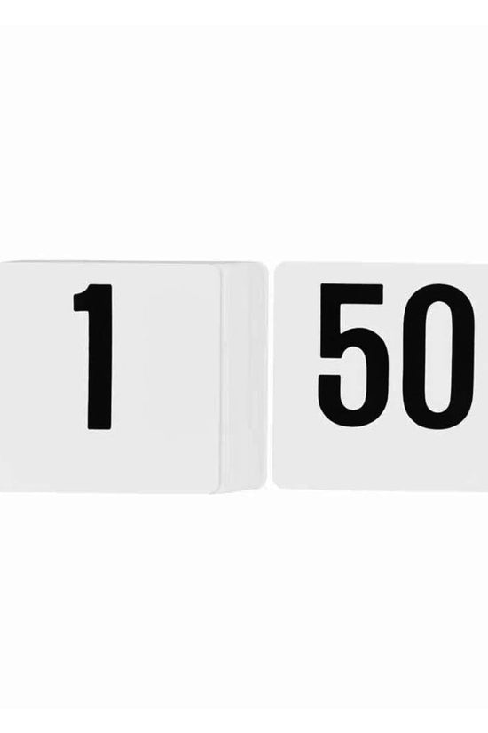 Black On White Table Numbers Plastic Set #1-50 - TEM IMPORTS™