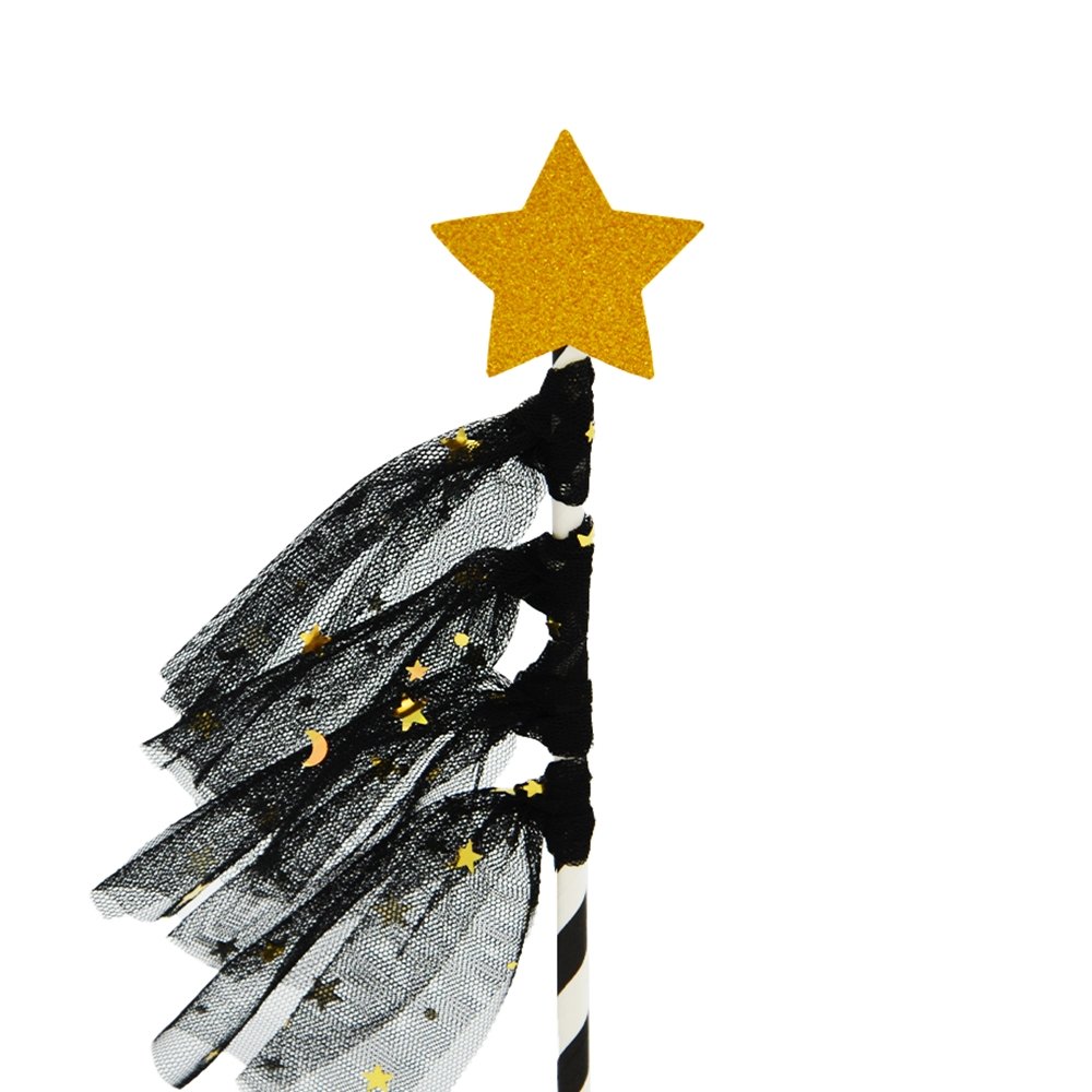 Black Wishing Star Cake Topper