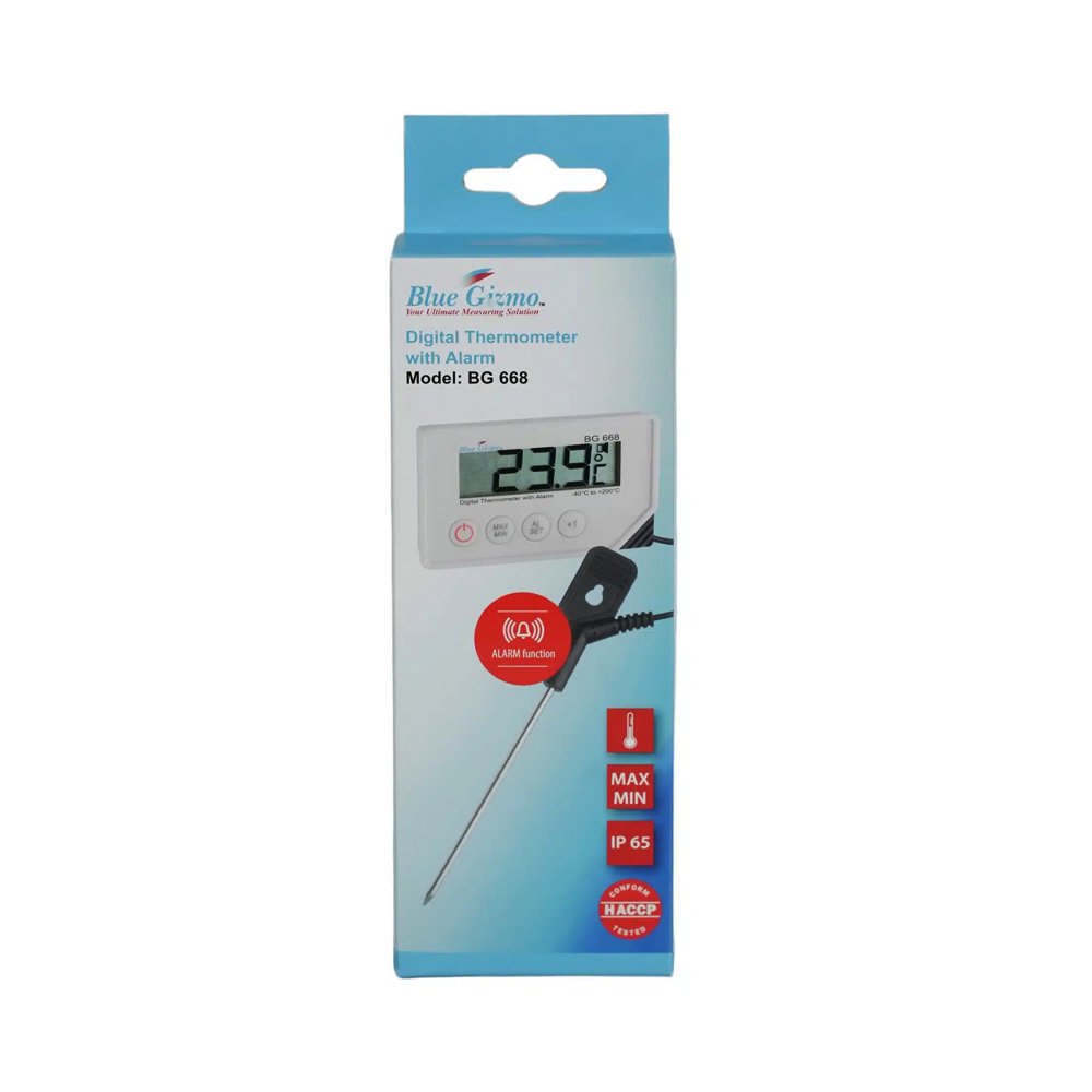 Blue Gizmo® Digital Probe Thermometer With Alarm - TEM IMPORTS™