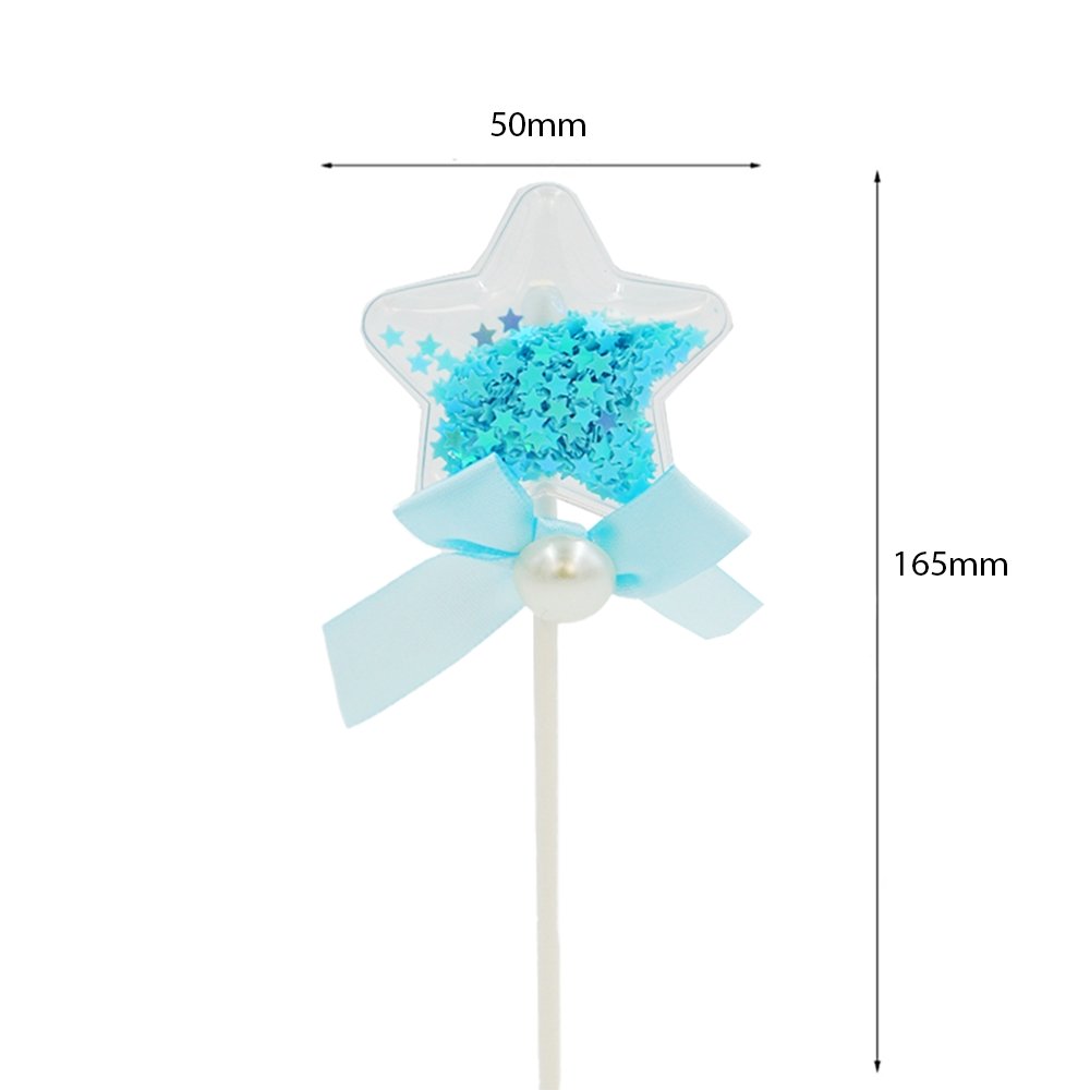 Blue Pillow Star With Bow Cake Topper - TEM IMPORTS™