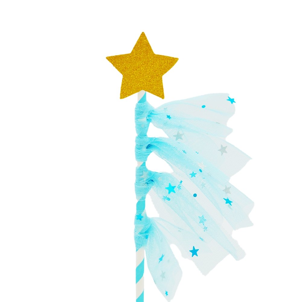 Blue Wishing Star With Lace Cake Topper