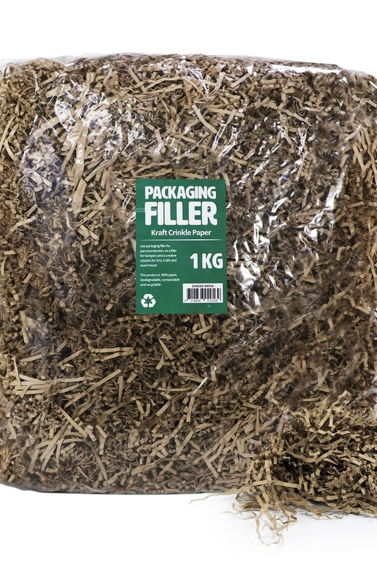Brown Crinkle Paper Shreds Fillers - 1Kg Bag - TEM IMPORTS™