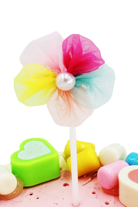 Colour Ribbon Flower Cake Topper - TEM IMPORTS™