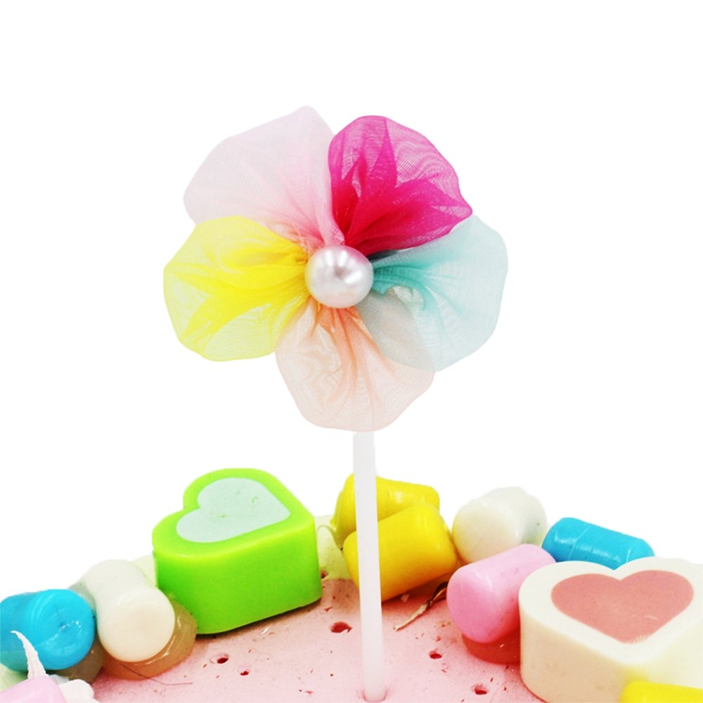 Colour Ribbon Flower Cake Topper - TEM IMPORTS™