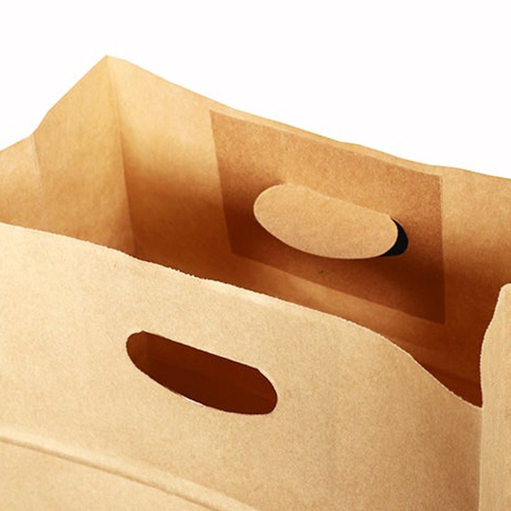 D-Handle Wide Base Kraft Paper Bag - TEM IMPORTS™