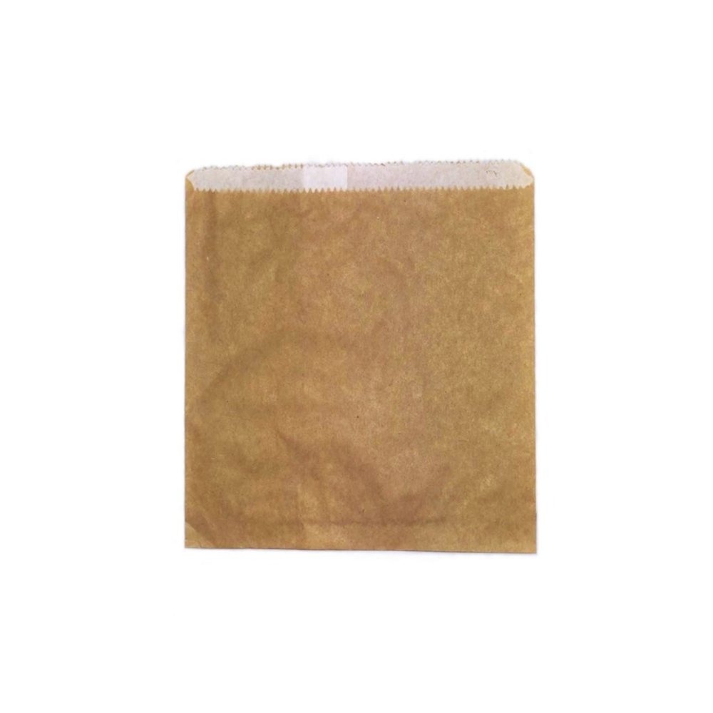 Double Lined Grease Proof 1 Square Brown Paper Bag - Pk100