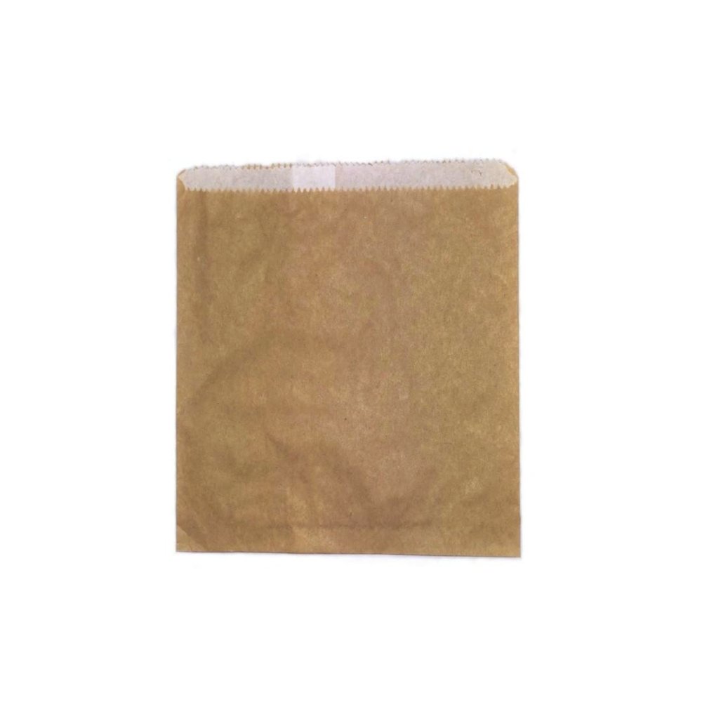 Double Lined Grease Proof 2 Long Brown Paper Bag - Pk100