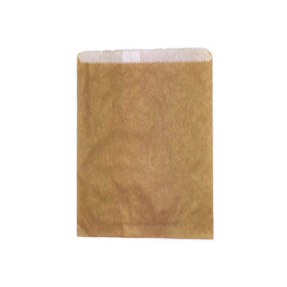 Double Lined Grease Proof 3 Long Brown Paper Bag - Pk100