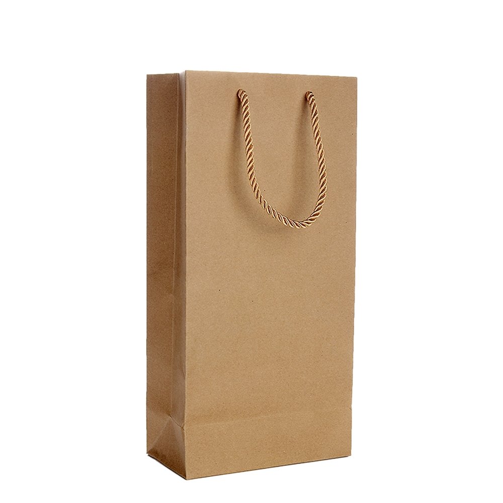 Double Wine Paper Bag With Silk Handle