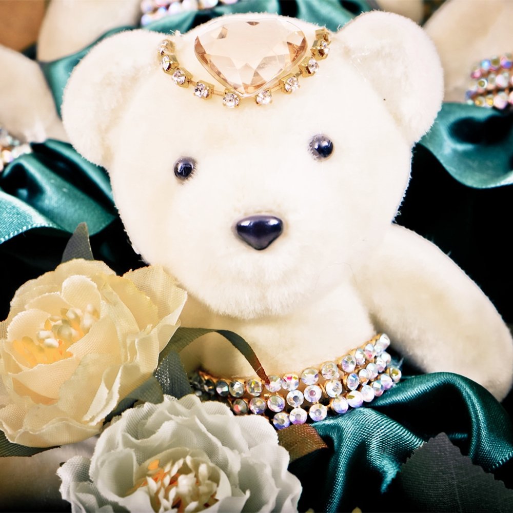 Emerald Green Teddy Bear Bouquet