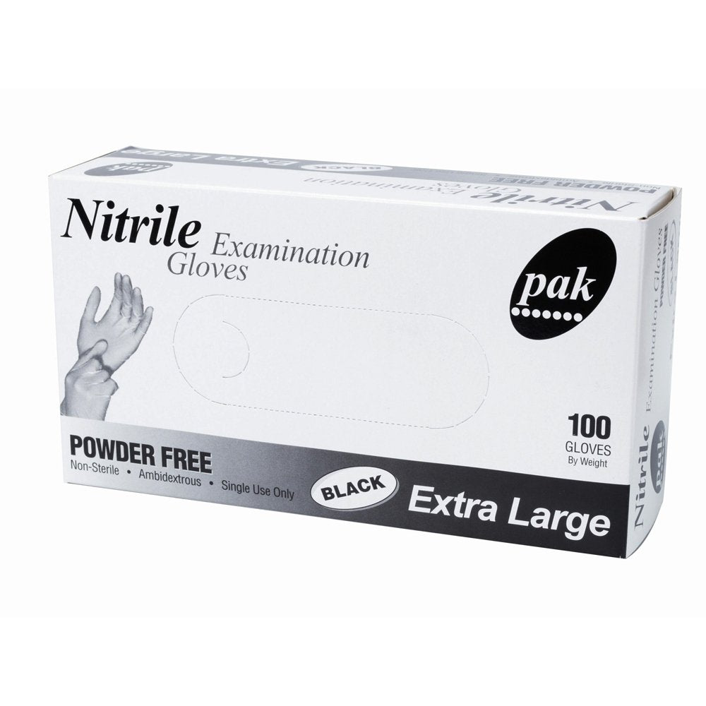 Extra Large Powder-Free Black Nitrile Gloves