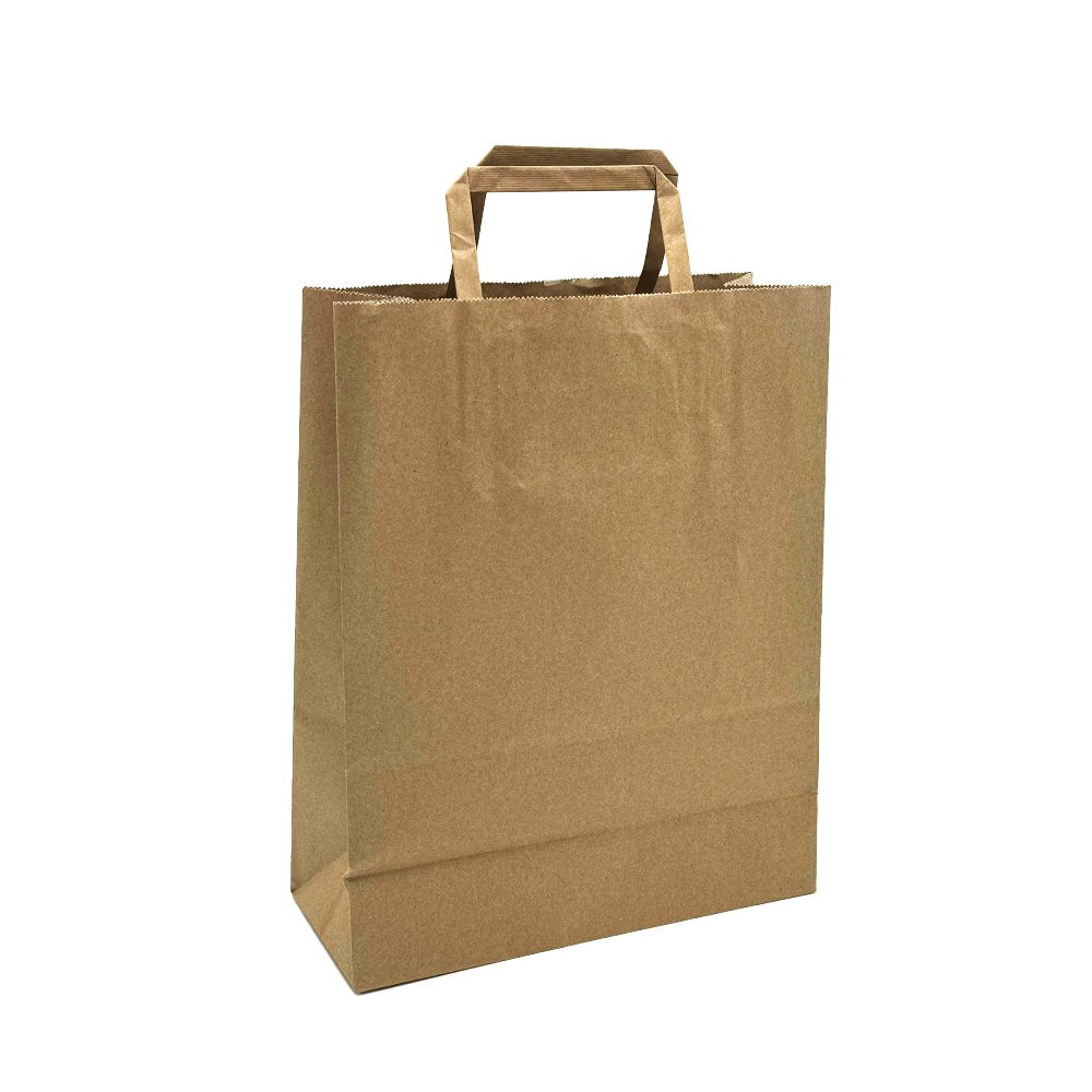 Extra Small Brown Kraft Flat Paper Bag Handle - TEM IMPORTS™